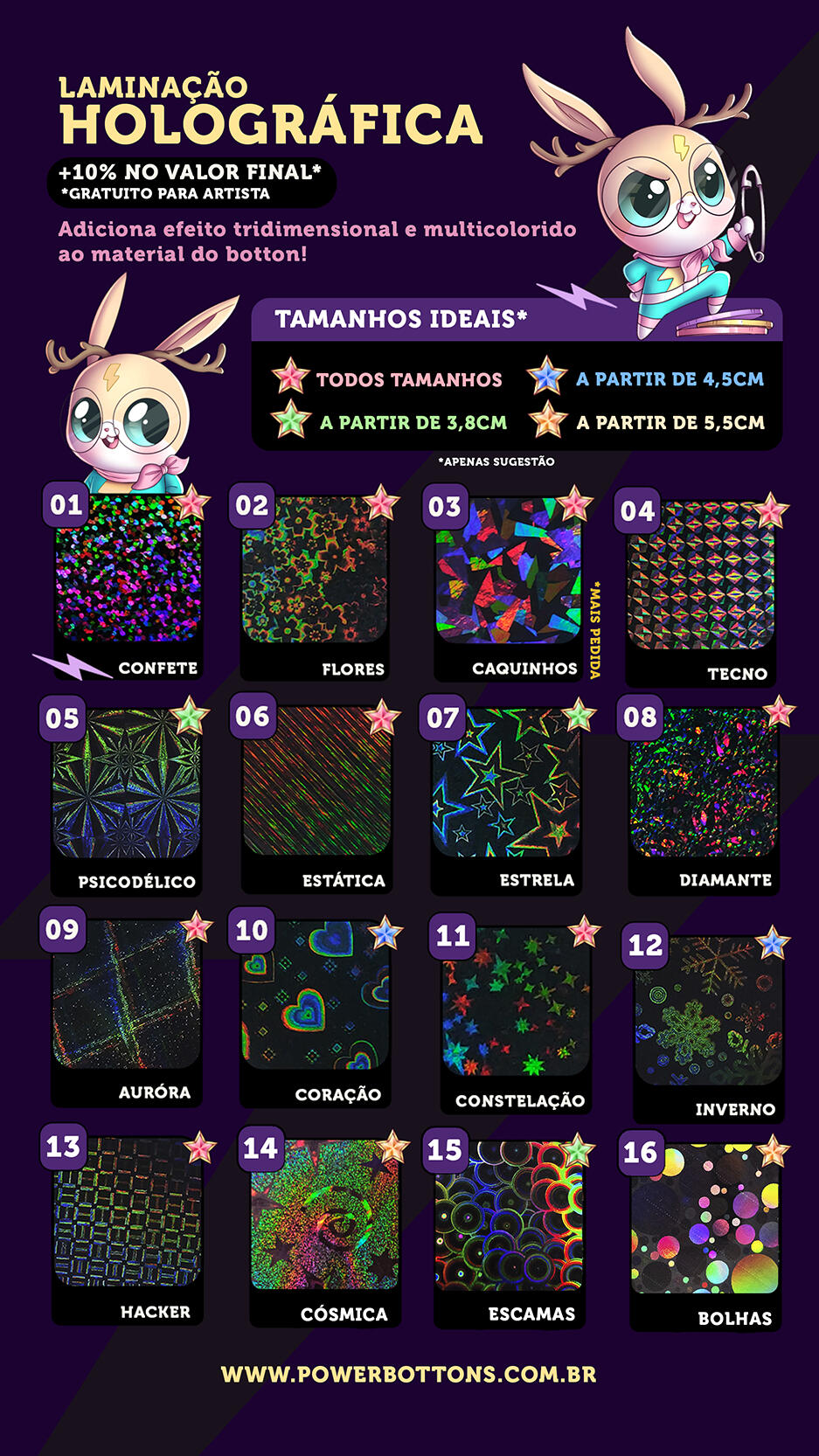 Power!Bottons Personalizações