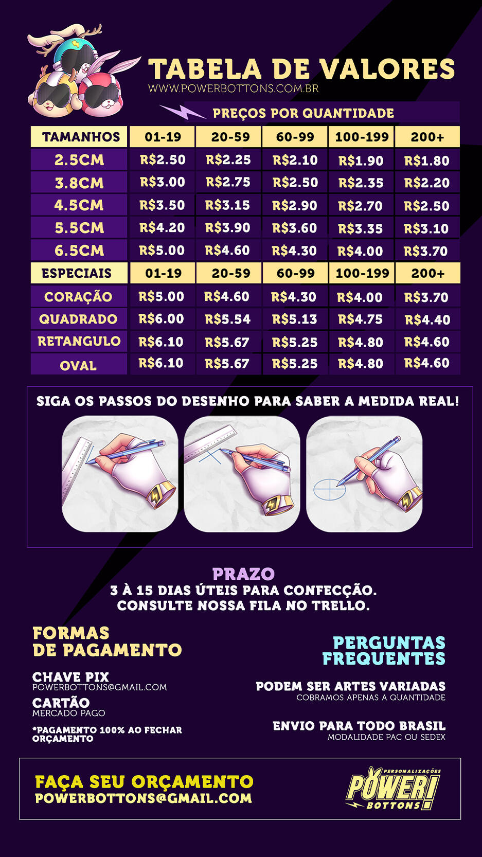 Power!Bottons Personalizações